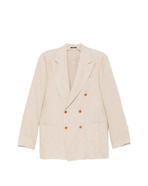 Sartorio Napoli Men's Natural Double Breasted Linen Suit