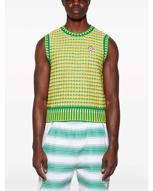 Casablancabrand Green Knitted Vest for men