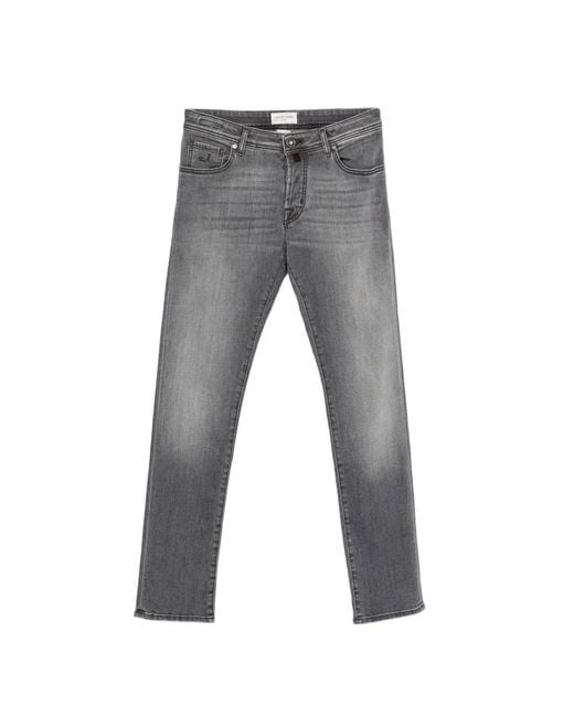 Jacob Cohen Gray 'Nick' Slim Fit 5-Pocket Pants for men