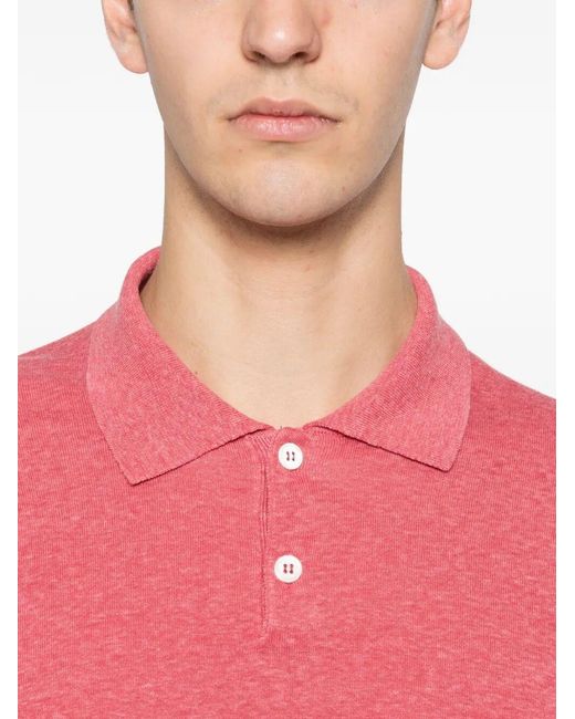 Brunello Cucinelli Pink Short Sleeve Polo for men