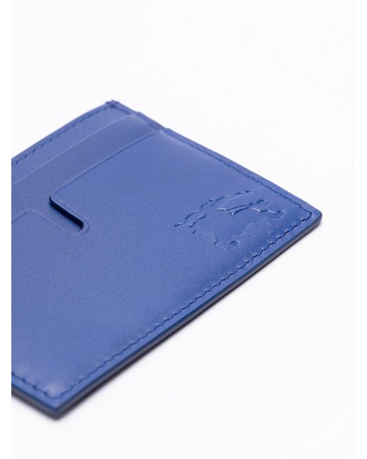 Burberry Blue `Sandon Ekd` Card Case for men