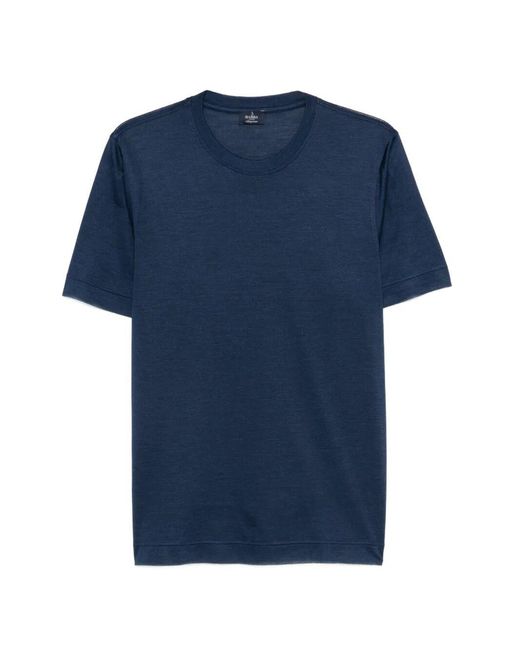 Barba Napoli Blue Crew-Neck T-Shirt for men