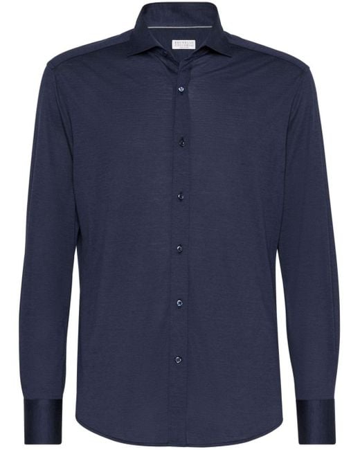 Brunello Cucinelli Blue Shirts for men