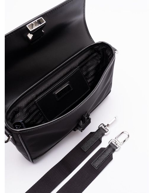 Prada Black `Re-Nylon` And Saffiano Leather Shoulder Bag for men
