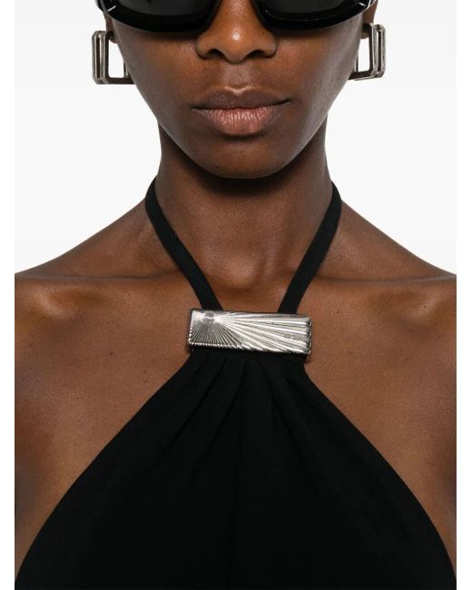 The Attico Black Halterneck Midi Dress