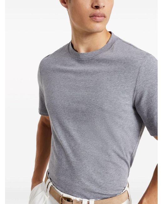 Brunello Cucinelli Gray Jersey T-Shirt for men