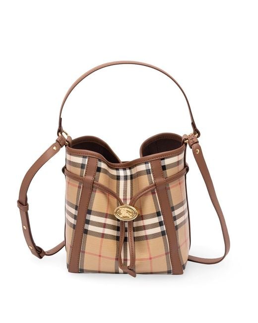Burberry Natural Mini Drawstring Bucket Bag