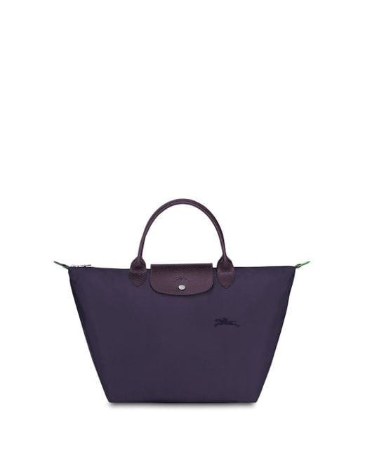Longchamp Blue `le Pliage Green` Medium Handbag
