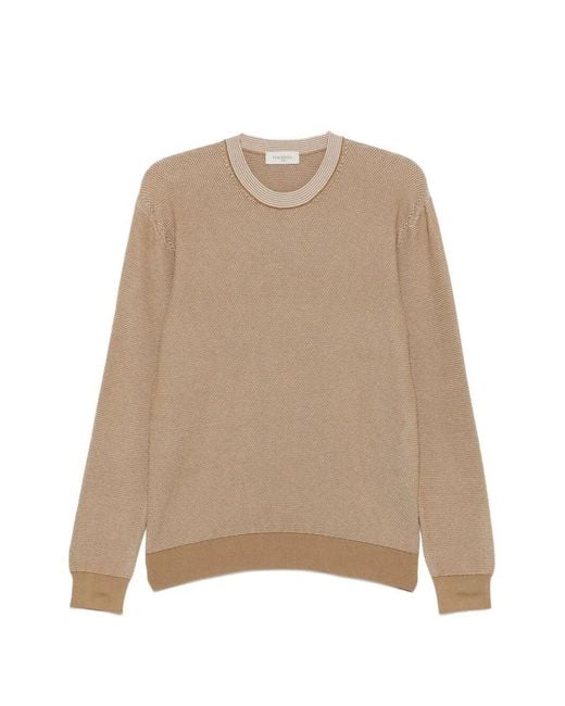 Piacenza 1733 Natural Long Sleeve Crew-Neck Sweater for men