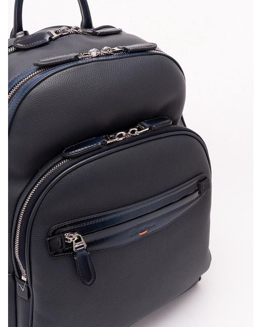 Santoni Blue Backpack for men