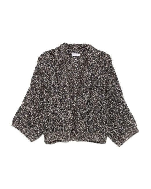 Cardigan Con Design A Incrocio di Brunello Cucinelli in Gray