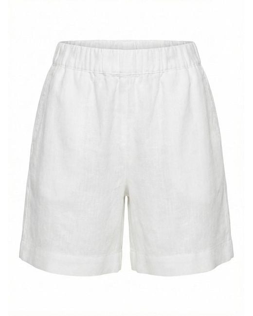 120% Lino White Shorts