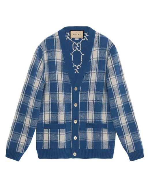 Gucci Blue Knit Cardigan for men