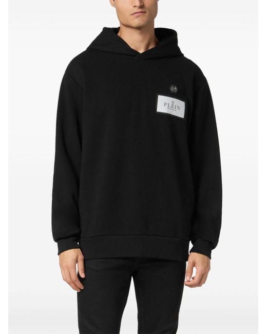 Philipp Plein Black Relaxed Fit Long Sleeve Hoodie for men
