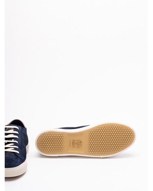 Brunello Cucinelli Blue Suede Sneakers for men