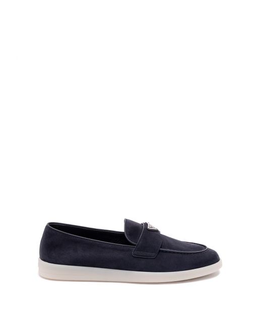Prada Blue Suede Loafers for men