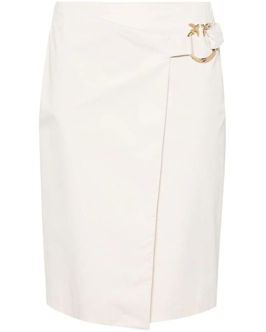 Pinko White Eurito Wrap Skirt