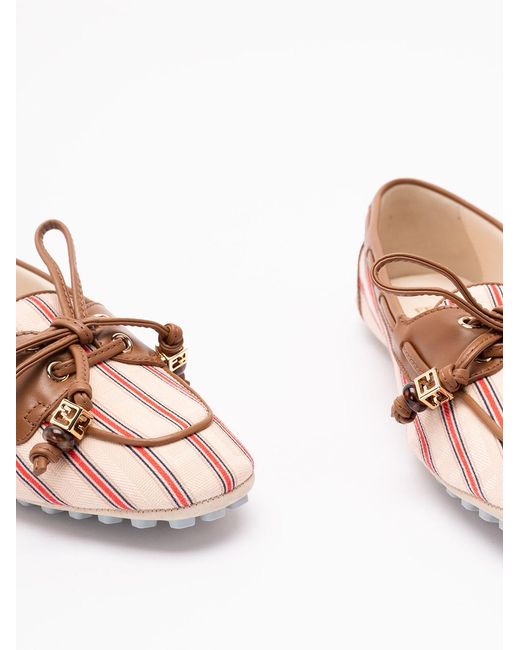Fendi Pink 'Ff' Loafers
