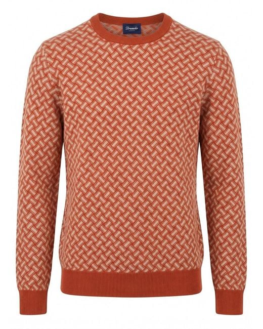 Drumohr Pink 'Biscottino' Sweater for men