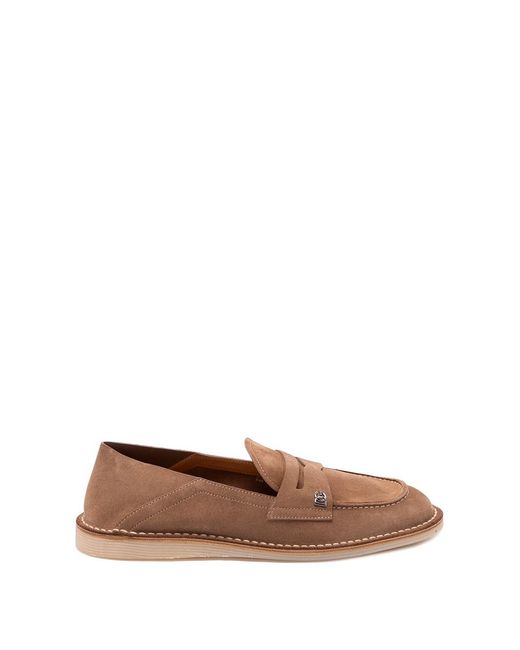 Dolce & Gabbana Brown Calfskin Loafers for men