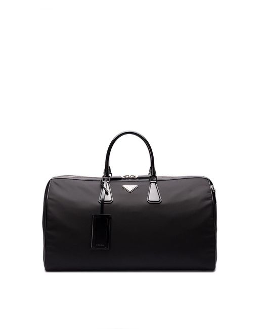 Prada Black `Re-Nylon` And Leather Travel Bag for men