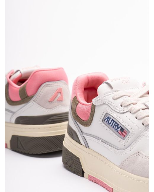 Autry Pink 'Clc' Low-Top Sneakers