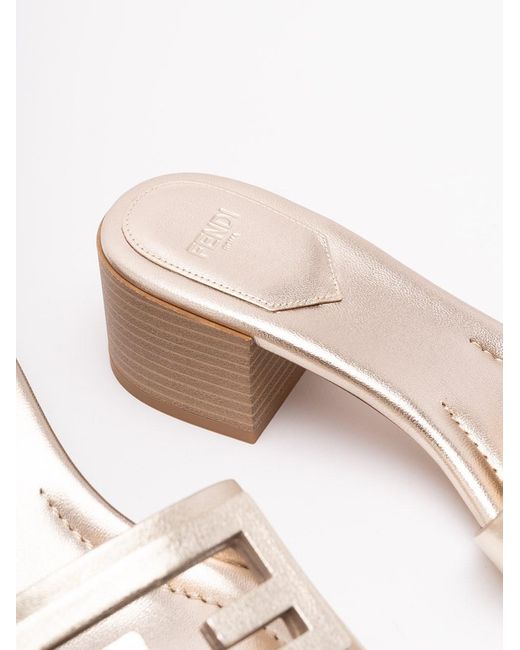 Fendi Metallic 'Ff' Slides