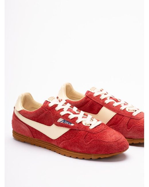 Autry Red 'Windspin' Low-Top Sneakers for men