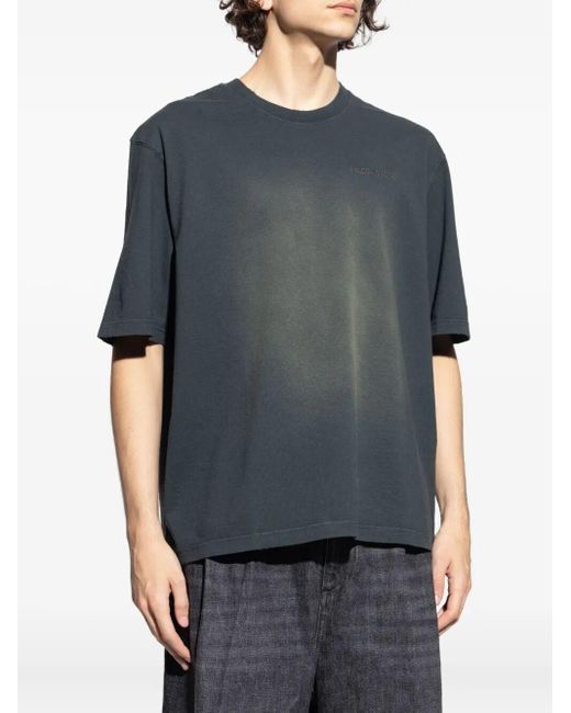 Golden Goose Deluxe Brand Blue Cotton Logo T-Shirt for men