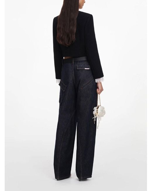 Self-Portrait Black Button Down Jacket