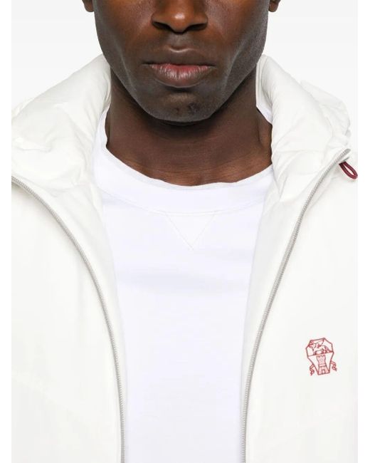 Brunello Cucinelli White T-Shirt With Faux-Layering for men