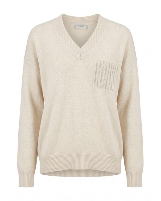 Peserico White V-Neck Sweater