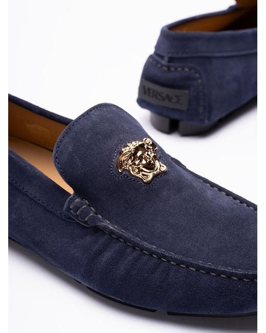Versace Blue `La Medusa` Loafers for men