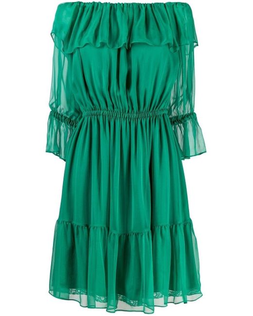 Gucci Silk Midi Dress in Green | Lyst