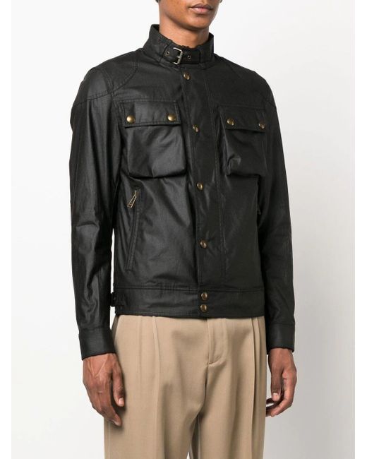 Belstaff Black Waxed Cotton Jacket for men