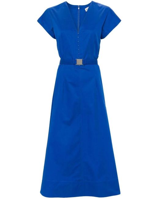Tory Burch Blue Waisted V-Neck Dress