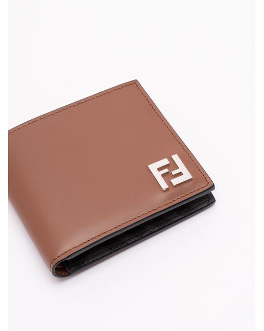 Fendi Brown 'Ff' Bi-Fold Wallet for men