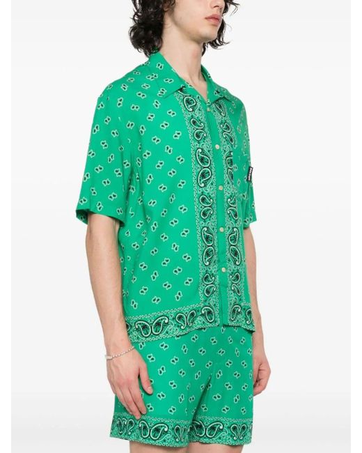 | Camicia stampa paisley | male | VERDE | 50 di Palm Angels in Green da Uomo