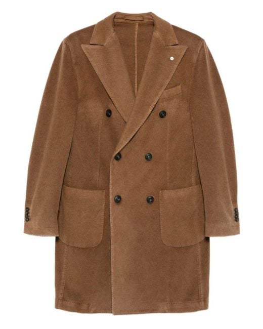 L.b.m. 1911 Brown Wool&Cashmere Coat for men