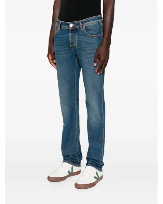 'Nick' 5-Pocket Slim Fit Pants di Jacob Cohen in Blue da Uomo