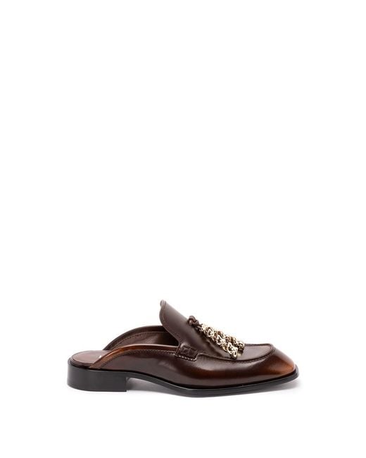 Loewe Brown 'Edge' Mule Loafers