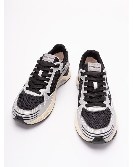 Autry White Hyperway Panelled Sneakers for men