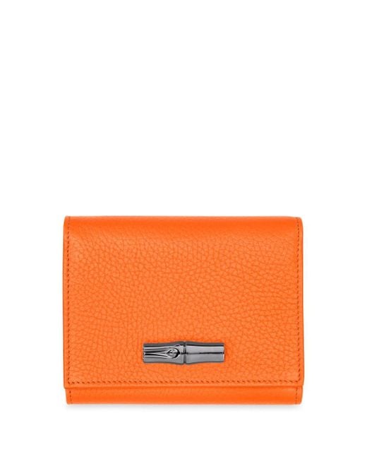 Longchamp Orange `Roseau Essential` Wallet
