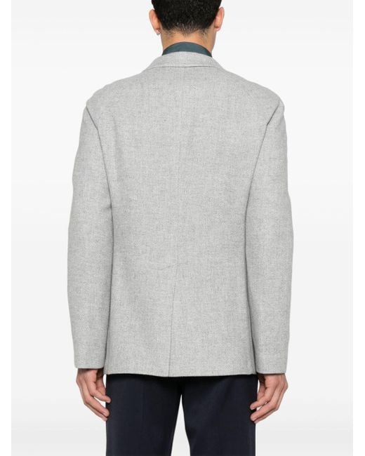 Tagliatore Gray Double-Breasted Tailored Wool Blend Jacket for men