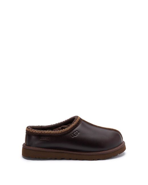 Ugg Brown `Tasman Leather Regen` Slippers for men