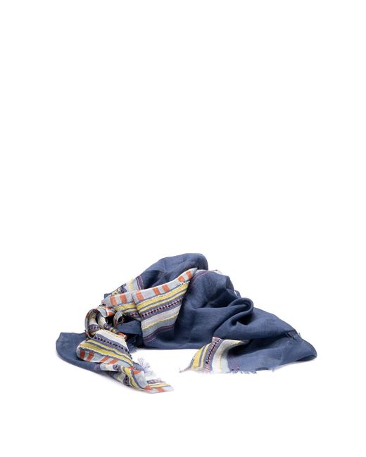 Altea Blue Printed Stole With Embroidery for men