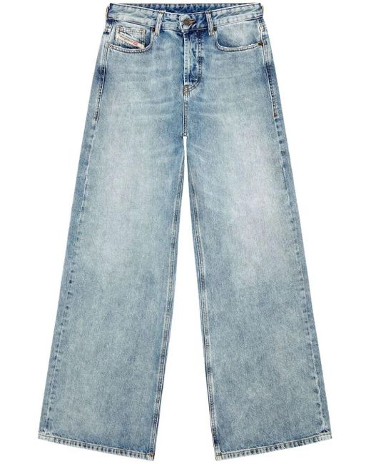 DIESEL Blue `1996 D-Sire` 5-Pocket Wide Leg Jeans