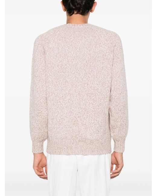 Brunello Cucinelli Pink Marl-Knit Cashmere Jumper for men