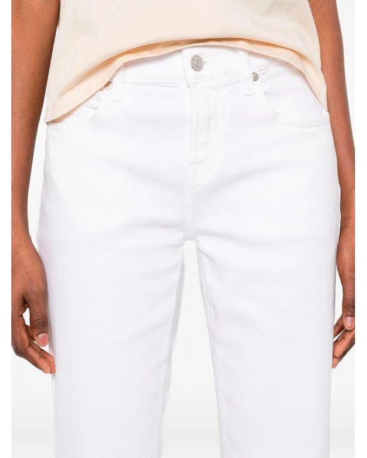7 For All Mankind White Calie Straight Ankle Soleil