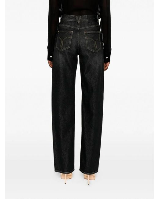 Versace Black Denim Pants With Studs